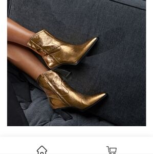 SARTO By Franco Sarto Metallic Bronze Ankle Boots From Nordstrom Worn ONCE